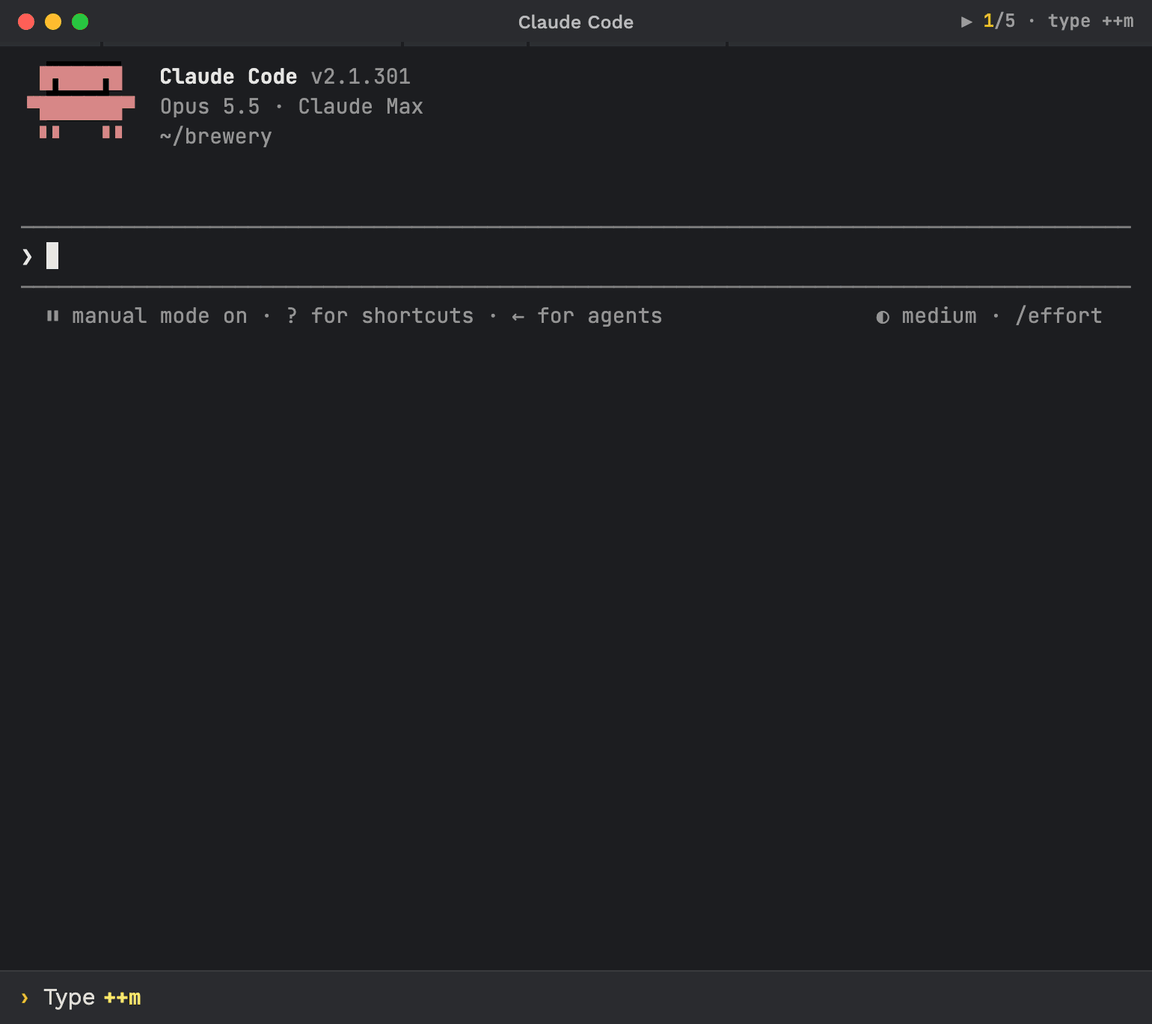 Claude Code terminal, real session: the caret on ++m shows its text cut to fit, then a teal `not sent now · plan mode adds 18 lines`; ? then Enter fills /placeholders show ++m, and Enter again prints the whole text in the chat without a Claude turn.